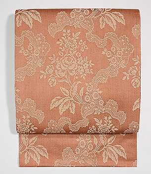 フランス・緞子地綾織り名古屋帯