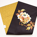 黒地牡丹の刺繍名古屋帯　帯裏