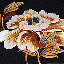 黒地牡丹の刺繍名古屋帯　質感・風合