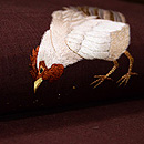 茶地鶏親子の名古屋帯 質感・風合