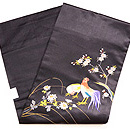 桜菊に尾長鳥の名古屋帯 帯裏