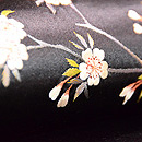 桜菊に尾長鳥の名古屋帯 質感・風合