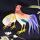 桜菊に尾長鳥の名古屋帯 質感・風合