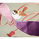 雀のお宿は瓢名古屋帯 前中心