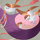 雀のお宿は瓢名古屋帯 質感・風合