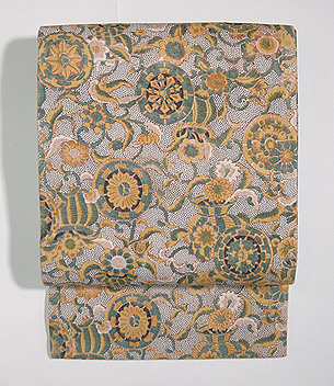 和更紗「源氏車に花唐草」名古屋帯