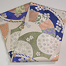 扇面に桜文様の丸帯 帯裏