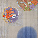 花丸紋様紗の袋帯　前中心