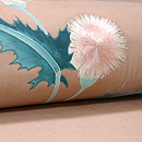 野アザミ刺繍名古屋帯　質感・風合