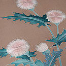 野アザミ刺繍名古屋帯　質感・風合