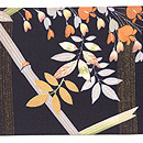 藤と水車、貝名古屋帯　前中心