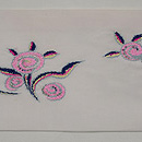 ヒマワリとバラの名古屋帯　前中心（左巻き）