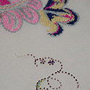 ヒマワリとバラの名古屋帯　質感・風合