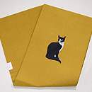 黒猫とバラの花名古屋帯　帯裏