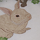 ウサギとクローバー名古屋帯　質感・風合