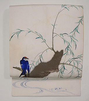 柳にツバメ名古屋帯