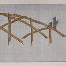 カワセミの刺繍名古屋帯 前中心