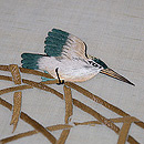 カワセミの刺繍名古屋帯 質感・風合