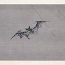 コウモリの刺繍名古屋帯 前中心