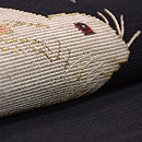 羅織にうさぎの刺繍名古屋帯　質感・風合