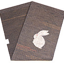 座りうさぎ和紙の名古屋帯　帯裏