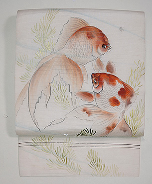 金魚の染め名古屋帯