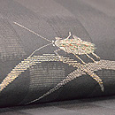 黒地夏虫の名古屋帯　質感・風合