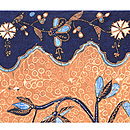 ソガ染めのバティック名古屋帯　前中心