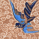 ソガ染めのバティック名古屋帯　質感・風合