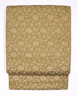 龍村製  中牡丹文鈍子(どんす)丸帯