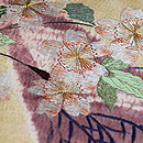垂れ柳に桜の刺繍名古屋帯　質感・風合