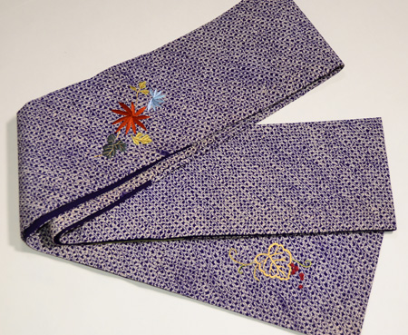 絞りに刺繍の半巾帯 - アンティーク着物の灯屋2