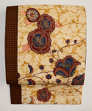 花唐草刺繍の名古屋帯