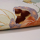 栗とざくろの綴れ名古屋帯 質感・風合