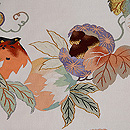 栗とざくろの綴れ名古屋帯 質感・風合