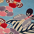 紫陽花と蝶紅型名古屋帯 質感・風合