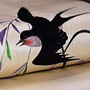 柳に燕刺繍名古屋帯　質感・風合