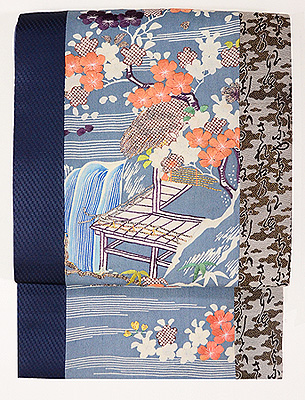 江戸裂かな文字と極市松接ぎ名古屋帯