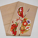 梅と南天の刺繍名古屋帯　帯裏