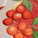 梅と南天の刺繍名古屋帯　質感・風合