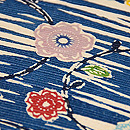 桜唐草の紅型名古屋帯　質感・風合