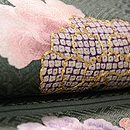 牡丹の刺繍開き名古屋帯　質感・風合