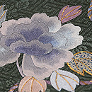 牡丹の刺繍開き名古屋帯　質感・風合