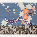 江戸裂かな文字と極市松接ぎ名古屋帯　質感・風合