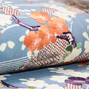 江戸裂かな文字と極市松接ぎ名古屋帯　質感・風合