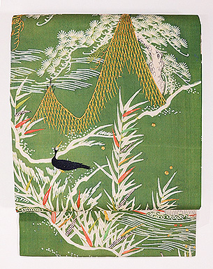 網干(あぼし)と鵜飼い江戸裂名古屋帯