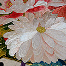 百花繚乱吊り花籠刺繍袋帯 質感・風合