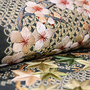 四季の花々丸紋刺繍名古屋帯　質感・風合