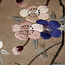 枝垂桜に御籤名古屋帯　質感・風合