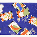 花札の染め名古屋帯　前柄